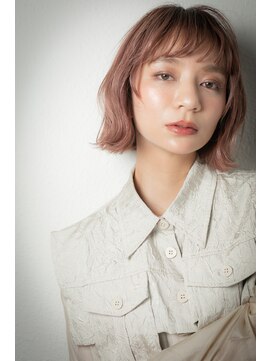 カバーヘア イヴ 戸頭店(COVER HAIR EVE) ベビーピンクハイライトイメチェンくびれボブw戸頭10代20代30代