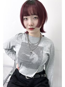 キバ(kva) ▽□□▽デザインレッドカラー×姫カット