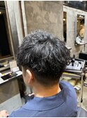 ツイストスパイラルパーマ縦落ちパーマメンズ波巻きパーマ