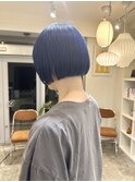ボブ/ネイビーブルー/ブリーチ/Wカラー/氏川洸希/多摩センター