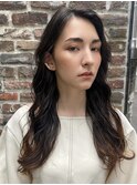 ロングヘアグラデーションカラーハリウッドブロウリフト