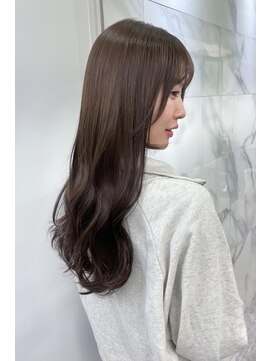 アミ 江坂(amie) デジタルパーマレイヤーカット顔周り前髪ミディアムロング/江坂