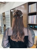 お呼ばれヘア/結婚式ヘアセット/ロングヘアセット/カチモリヘア
