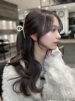 ノク 渋谷(nok)&nbsp;韓国風レイヤーカット 顔まわりカット ヘアアレンジ ベージュ