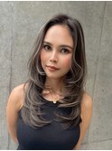 海外ヘアハイライトカラーブリーチレイヤーカット