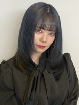 ソラ 広尾店(SORA) ミディアムレイヤーカット/顔周りカット/ブルーブラック