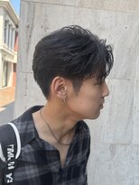 オーシャントーキョー(OCEAN TOKYO) 韓国マッシュフェザーパーマニュアンスパーマセンターパート黒髪