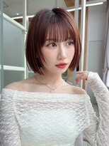 アフロート エル 大阪(AFLOAT L)&nbsp;似合わせカット×レイヤーショートボブ/ピンクベージュ/小顔