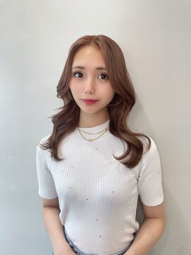 ラピス 渋谷本店(Lapis) ミルクティーブラウン/くびれ巻きヘア