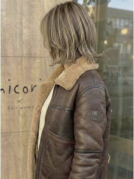 ニコリヘアワークス(nicori hair works) ミディアム×レイヤー×ハイライト3