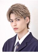 ハイトーンカラーフェザーパーマニュアンスパーマセンターパート