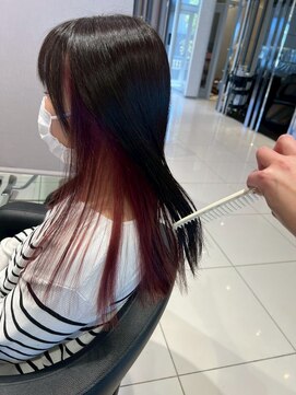アース 南福島店(HAIR&MAKE EARTH) インナーカラー×ピンク