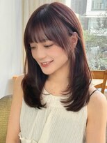 バイオレット 表参道店(Violet)&nbsp;ワンカールでも可愛いミディアムレイヤーピンクブラウンTK-60