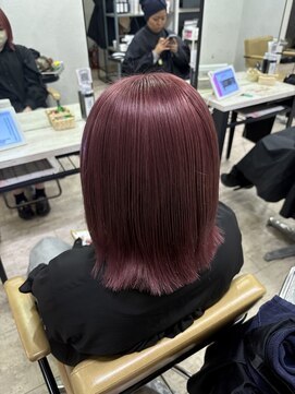 プライズ 所沢プロぺ通り店(prize) ピンクラベンダーブリーチカラーレイヤーカット所沢