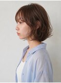 ウェーブボブ/ボブパーマ/外ハネボブ/ブラウンカラー