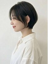 ノーブル 白金台店(Noble by PROGRESS)&nbsp;☆前髪あり耳掛け丸みくびれ大人ショートボブ30代40代50代☆