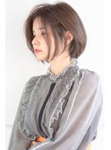 【moca HAIR DESIGN】グレージュにカラーリングしたツヤボブ