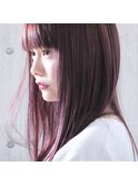 ＊ピンクパープル×ストレートヘア＊