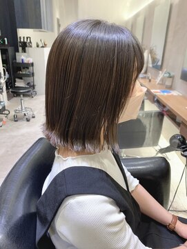 シェル 国分寺(shell) パツっと外ハネボブ☆アッシュグレージュ