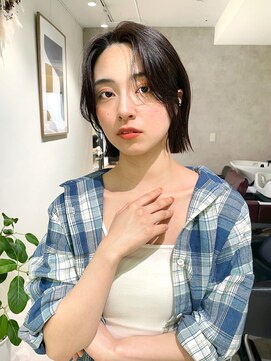 メゾンドイギー(MAISON de IGGY) 切りっぱなしボブシースルーバングメンズライク姫カットぷつボブ