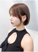 ボブミディアムショートおくれ毛顔周りレイヤー_F0261