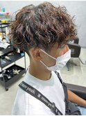 メンズマッシュ波巻きパーマツイストスパイラルパーマウルフ30代