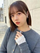 レイリー 原宿 表参道(Rayreee)&nbsp;ぷつっとボブ/タッセルボブ/ピンクブラウン/小顔カット/前髪