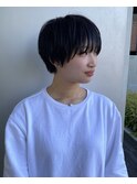 前髪あり耳掛け丸みくびれショートボブ20代30代40代50代60代
