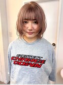 顔周りレイヤー ハイトーン パールベージュ ケアブリーチ 艶髪