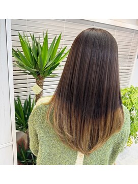 アオ 岡野 横浜(a-o) 【安藤貴志】グラデーションベージュxレイヤースタイル＊