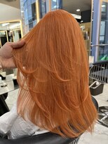 ラピス 渋谷本店(Lapis) アプリコットオレンジ/オレンジカラー/レイヤーカット/海外風
