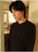 メンズボブウルフメンズミディアムレイヤーカットメンズウルフ