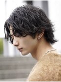 大分センターパートショートウルフツイストスパイラルパーマ