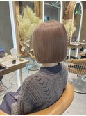 ボブ×ミルクティーベージュ