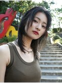 大人ミディアムウルフレイヤーアッシュダークブラウン