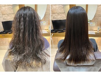 レグルス ヘア デザイン ニシジン 西新店(Reglus hair desigh)の写真/【毎朝の時間短縮にも♪】くせ毛の広がり・うねりを抑え、指通り滑らかな髪質に[西新/唐人町/大濠]