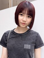 ザ スリック(THE SLICK)&nbsp;レッドブラウンボブ×髪質改善×ぱっつん