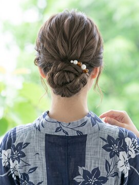 と和 巣鴨 大人上品な浴衣ヘアセット＊ルーズシニヨン