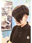 ブルーブラックアシメショート