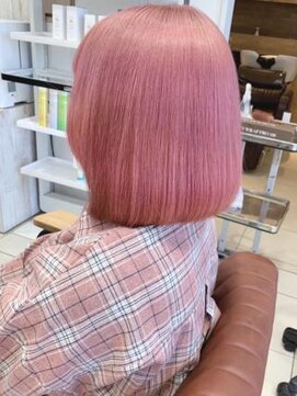 クアトログランシュ ひたちなか店(QUATRO×GranCieux) ローズピンク艶髪カラー