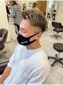 MEN'S HAIR フェード×ブリーチ×ライトベージュ
