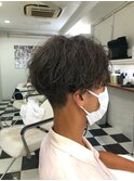 MEN'S HAIR &nbsp;センターパート　ツイストスパイラル　コンマヘア