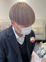 ベレーザ 渋谷(BELEZA)&nbsp;3341プラチナハイトーンカラーモテ髪金髪ボブ韓国風バング