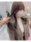 ミルクティーベージュ髪質改善トリートメントインナーカラー