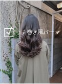 表参道/デジタルパーマ/コテ巻き風/韓国風/髪型/人気/ロング吉1