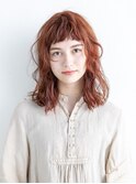 オレンジカラー レイヤーカット