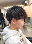 刈り上げマッシュショートツイストスパイラルパーマメンズ