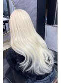 韓国ロングヘア×シールエクステ×ホワイトブロンド