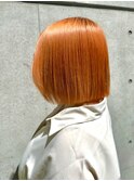 【MINAMI】切りっぱなしボブ×オレンジカラー20代30代][恵比寿]