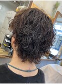 ウルフ波巻きパーマ